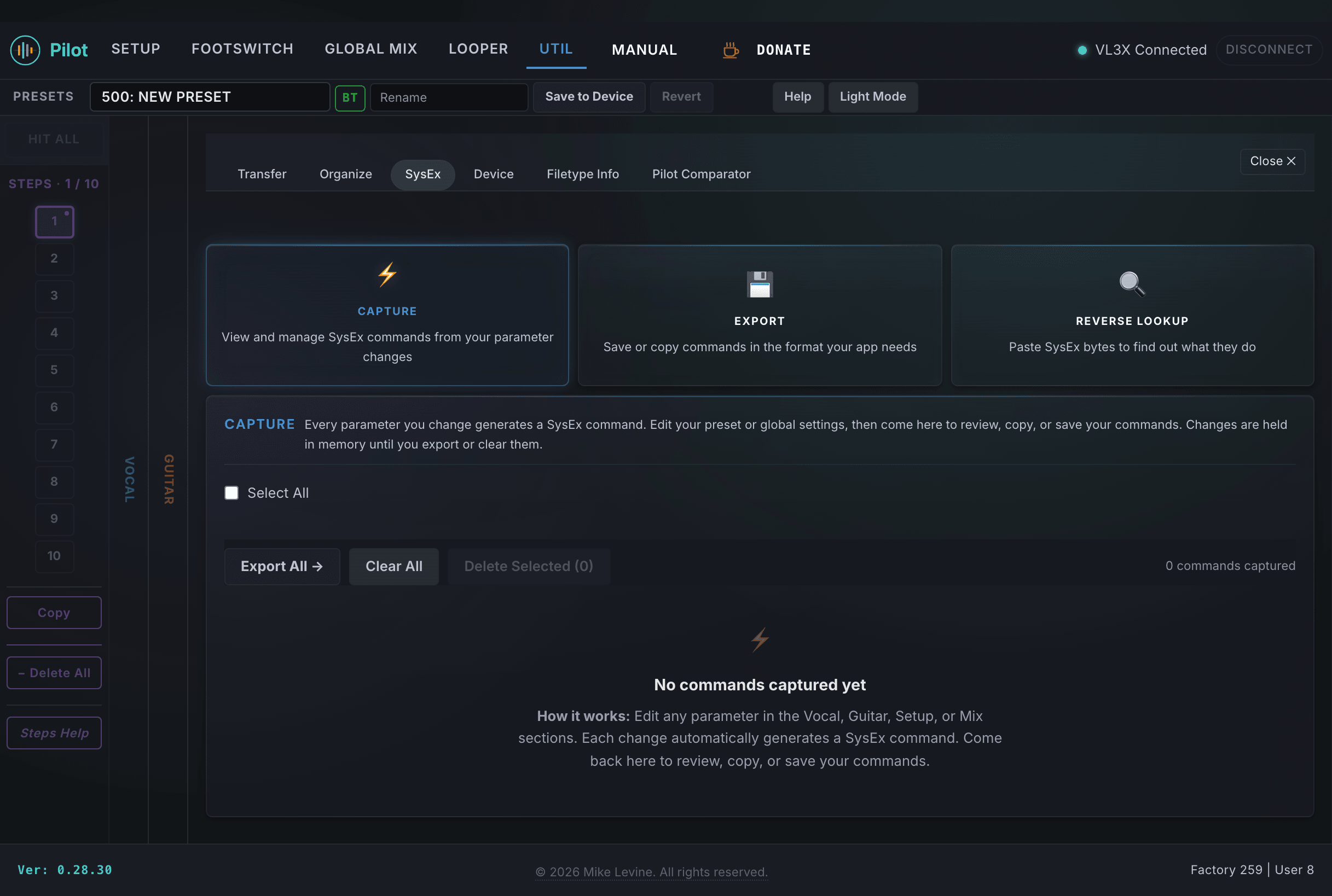 Capture card showing the empty state with how-it-works guidance text